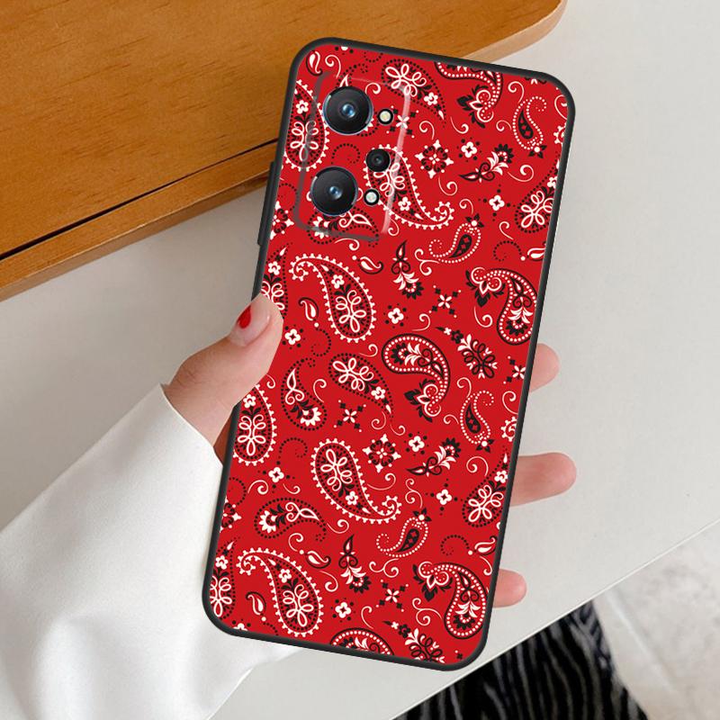 Red Bandana Paisley For Realme 15 GT7 Pro GT6 10 11 12 13 14 Pro Plus C65 C67 C63 C61 C51 C53 C35 C75 C55 Case