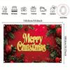 Merry Christmas Banner - Multi Functional Holiday Background Fabric with Festive Red Merry Christmas Pattern