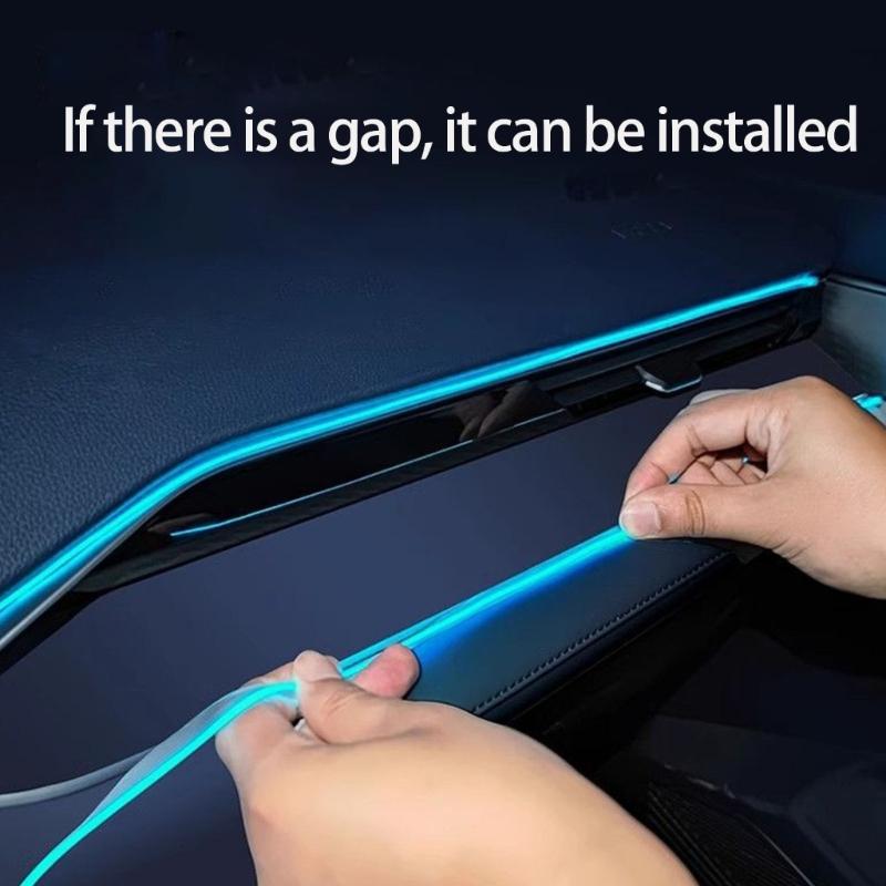Flexible Cold Glow LED Car Ambient Lights Strips Easy Installation Energy Efficient Multicolor Mood Lighting for Driving
