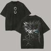 Jujutsu Kaisen Gojo Satoru T-shirt Zes Ogen Grafisch Heren Achterprint Zuurwas Oversized Streetwear Anime Katoenen Top Tee