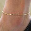 Bohemian Simple Women's Versatile Box Chain Summer Anklet Beaded Direct Sales, Fashion Chain Anklet