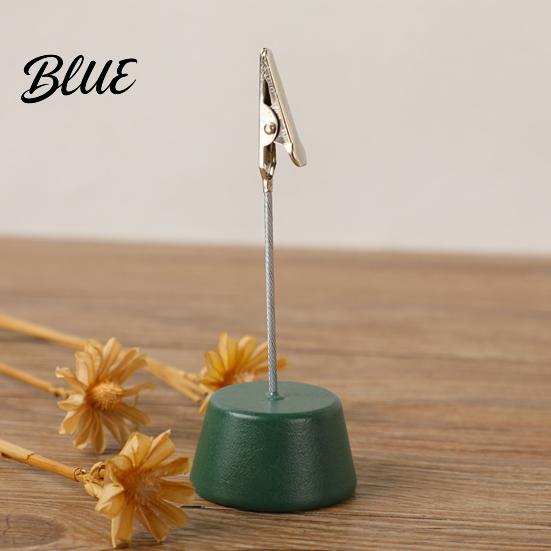 Waterproof Wooden Clip Wood Place Card Holder with Metal Clip Small Table Number