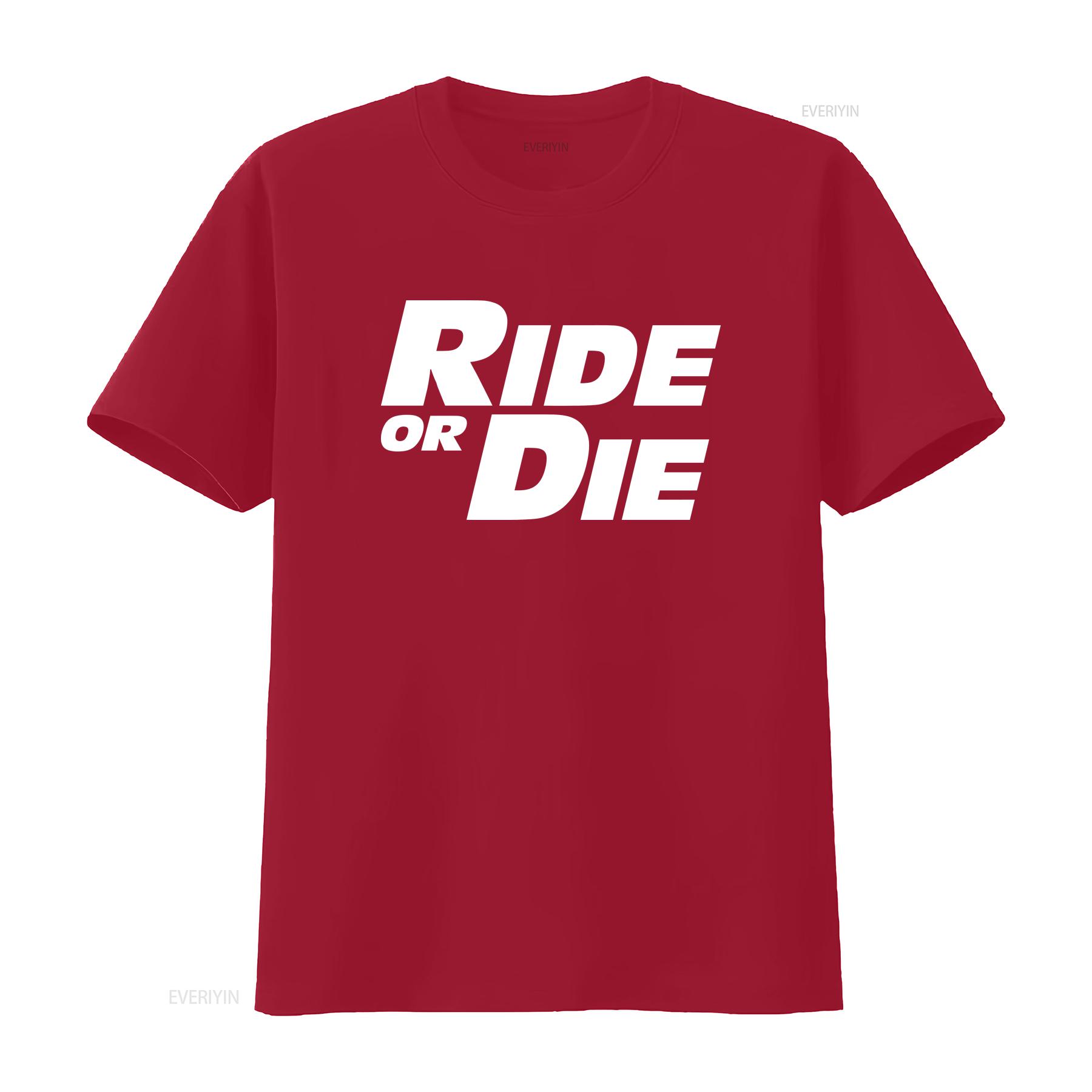 

RIDE OR DIE Футболка винтажная Стиранная Дышащая Слегка унисекс Повседневная Мягкий топ Для повседневной носки Стильный модный Универсальный S