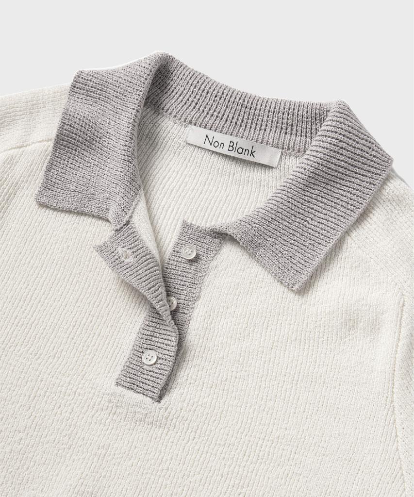 NONBLANK Raglan Half Sleeve Collar Knit_Ivory
