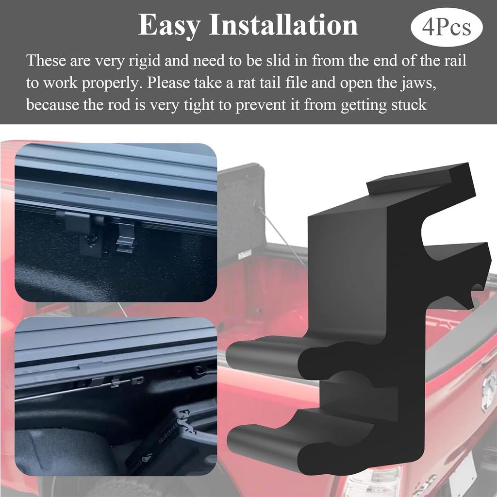 4 Stück Verbessertes Stützstangen-Clip-Set Passend für Undercover Tonneau Stützstange, Ladeflächenabdeckungs-Clips für Undercover Ultra Flex Hard Folding Ladeflächenabdeckung