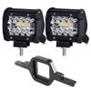 4 Inch 60W Work Light Spot Flood Offroad Car Lights Bar with Universal Trailer Tow Hitch Mount Bracket for Pickup Truck Van