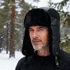 Winter PU Hat Bomber Hat Men's Outdoor Windproof Cold-Proof Ski Hat Thick Fleece Warm Cotton Hat