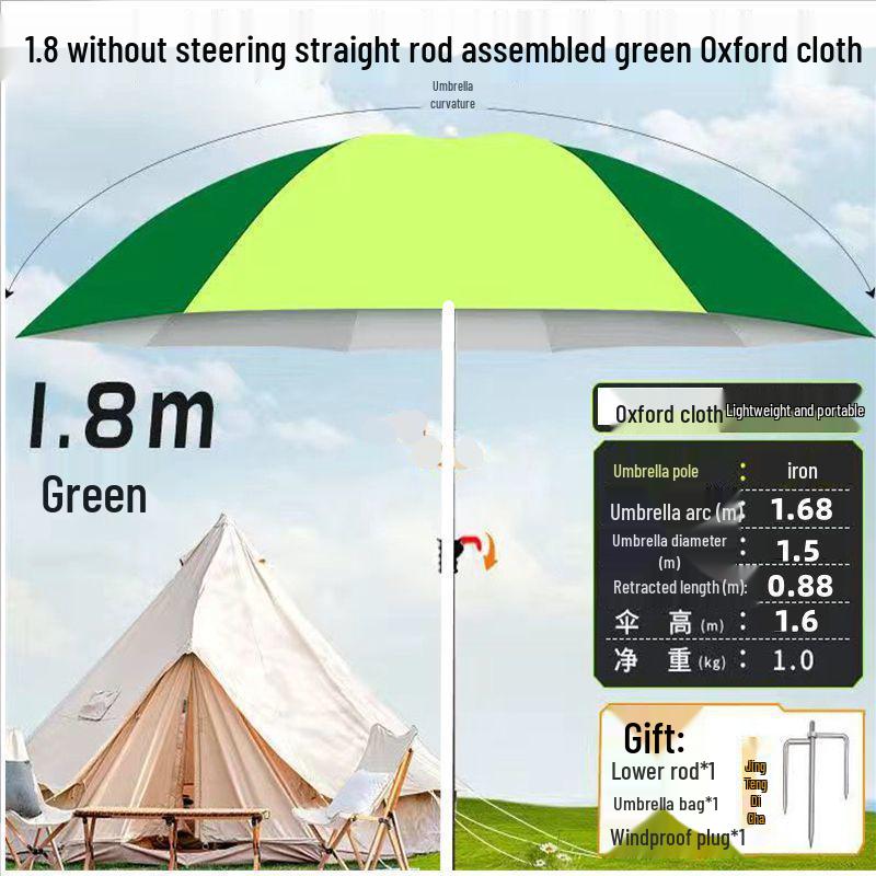 2025 Stainless Steel Large Fishing Umbrella: Thickened Double Layer Sun Protection