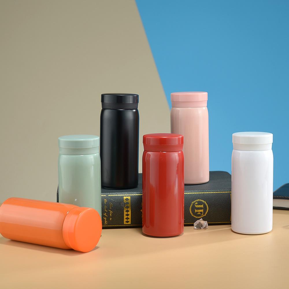 Womens Stylish Small Cap Pocket Cup Stainless Double-layer Thermos Cup Childrens Portable Mini Cup Durable Durable