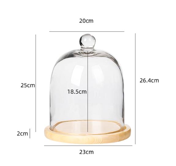 

Wooden Pallets Transparent Glass Cover Dust Cover Cake Pan Snack Dessert Plate Cake Stand Display Stand Fresh-keeping Covers