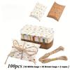 50/100 Stück 2 Farben Blumenmuster Papierkissen Geschenkboxen Verpackung mit Juteschnur für Schmuckverpackungsbeutel Hochzeitsgastgeschenk-Boxen
