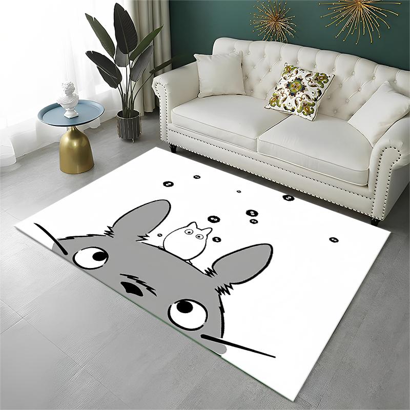 Classic T-Totoro Cartoon Cute Carpet Rug for Playroom Bedroom Living Room Sofa Home Decor,kid Area Rug Non-slip Floor Mat Gift