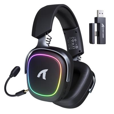 ATTACK SHARK G800 Gaming Professional Wireless Surround Sound with Sound 3 Aluminum 50mm AI Removable Adjustable Compatible with and PS5 Headset, RGB,