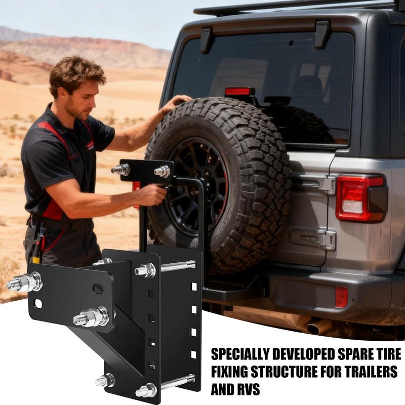 Trailer Spare Tire Mount - Carbon Steel Tyre Mount Spare Tire Carrier for Truck RV Travel Storage Transport Road Trip Essential