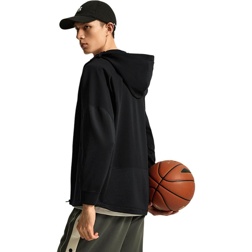 Li Ning Basketball Series Warm Comfortable Fleece Lined Sports Casual Hoodie Men hoodies Black AWDU525-1