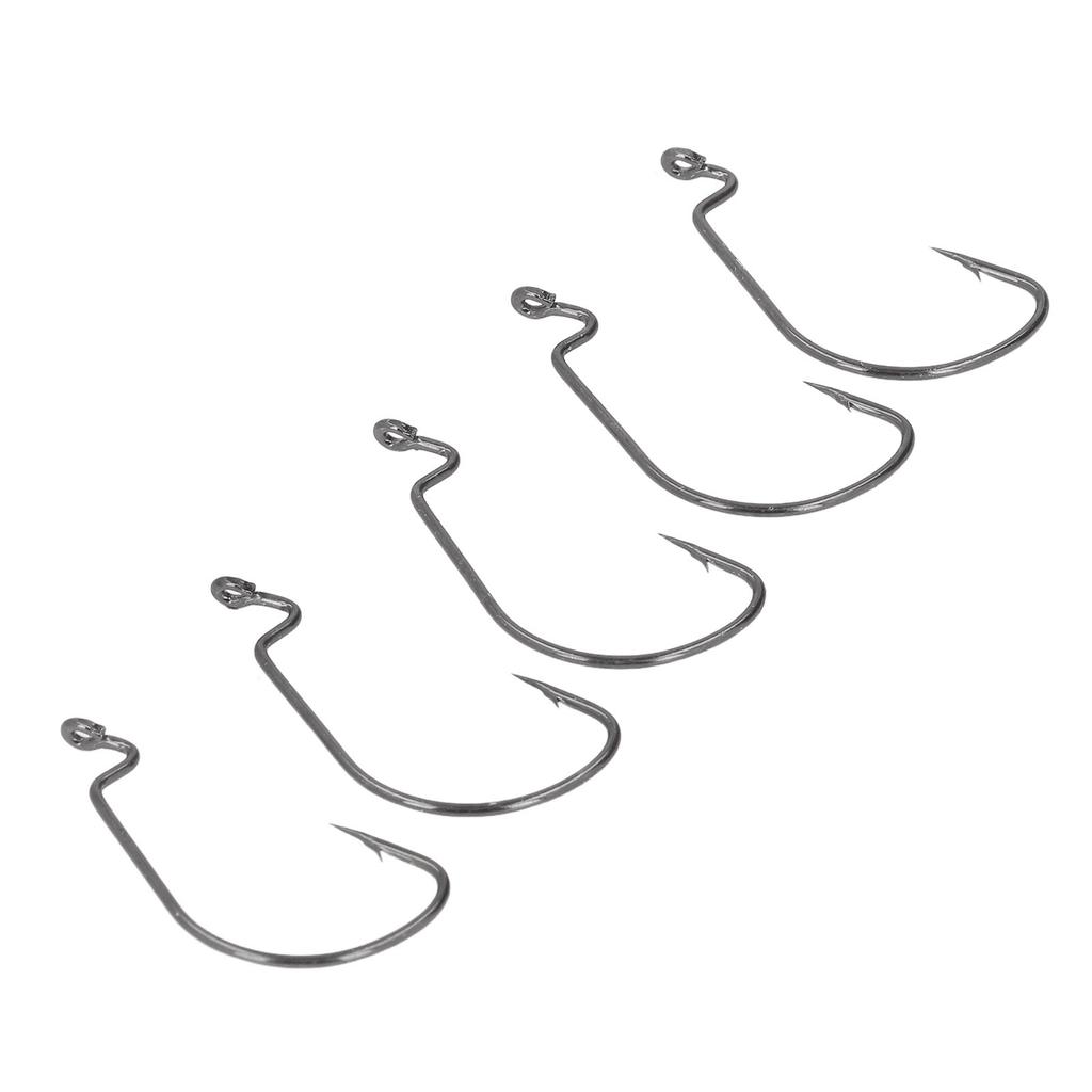 50 szt. Zestaw haczyków wędkarskich Stal nierdzewna Wysoka wytrzymałość Długi trzonek Wydajne haczyki na przynęty do wody słonej Czarny