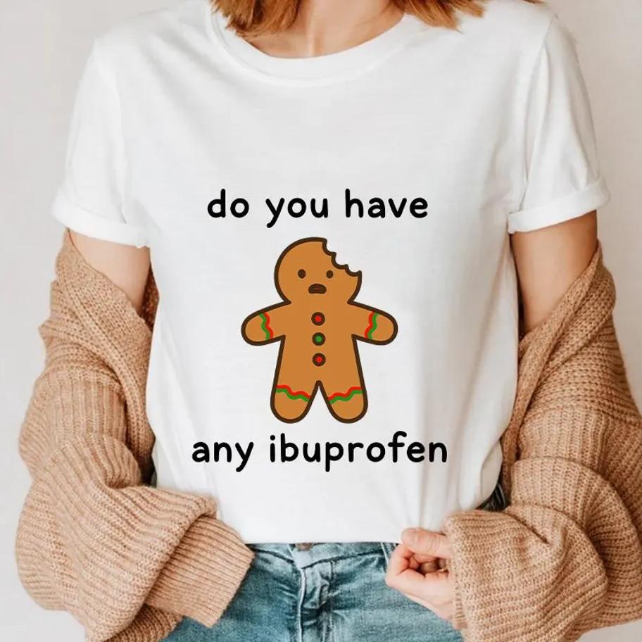 This Is The Best Time of The Year Tshirt Gingerbread Print Christmas Cute Holiday Short Sleeved Round Neck Womens Tshirt S