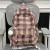 Schoolbag Japanese ins autumn and winter retro plaid schoolbag female British college style college student class travel versatile backpack