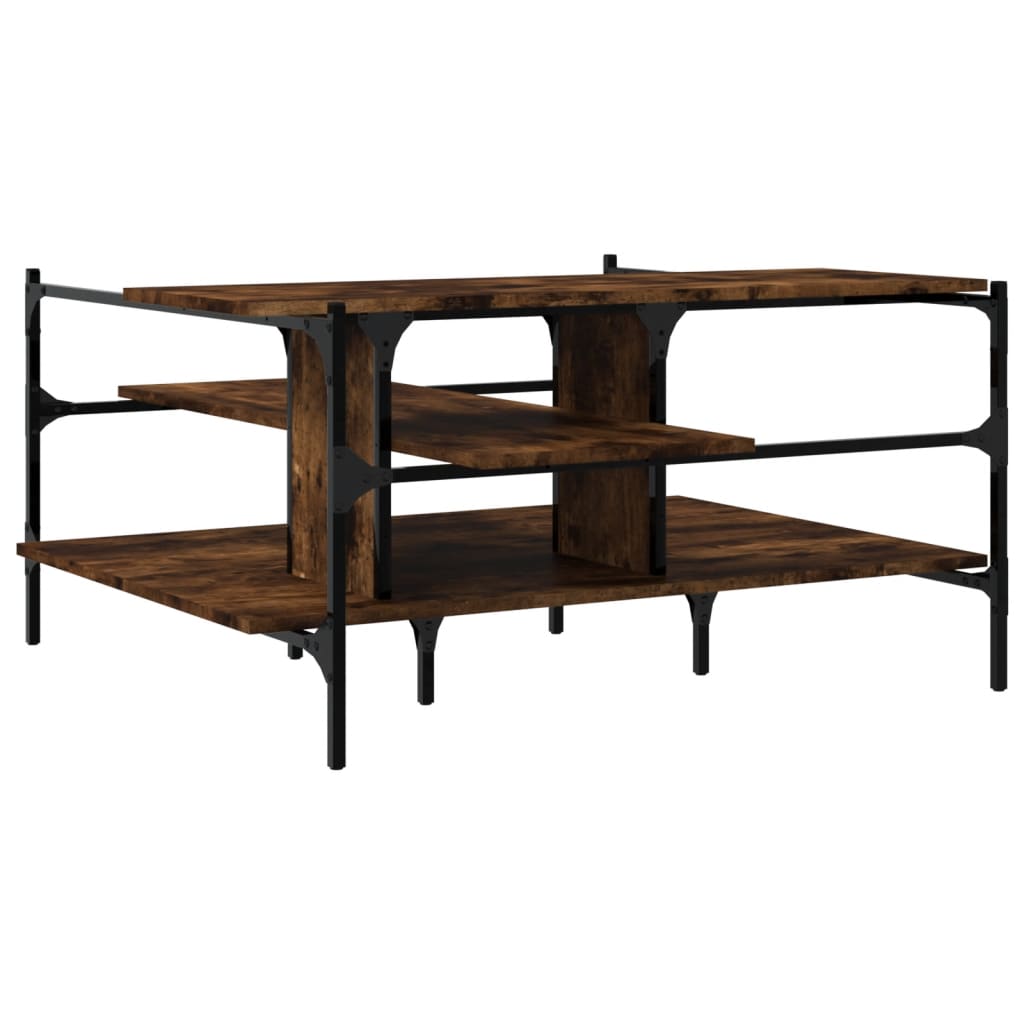  Coffee Table, Smoked Oak, 100x100x48.5 Cm, Wood-based