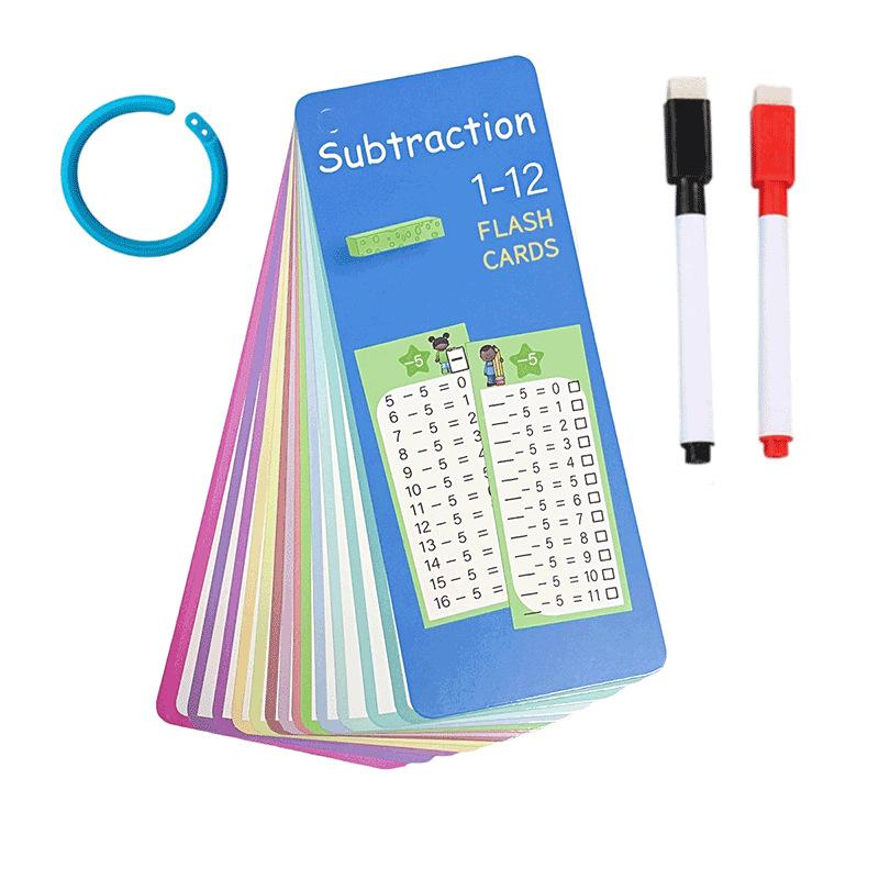 

Math Flash Cards for Kids – Addition Subtraction Multiplication Division Learning Toys (Random Pen & Ring Color)