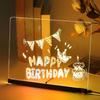 LED Drawing Board DIY Acrylic Board with Colour Pens Led Dry Erase Boards Glow Notepad Creative Memo Rewritable Practice Games