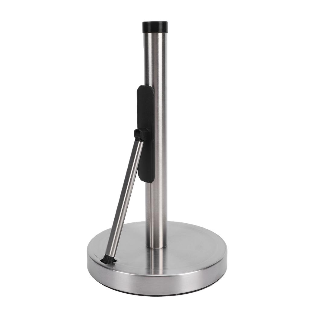 Paper Towel Holder Stainless Steel Standing Paper Towel and Spray Bottle Holder with Tension Arm for Kitchen