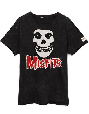 Tricou unisex Misfits Rock Band Skull Logo Black Top