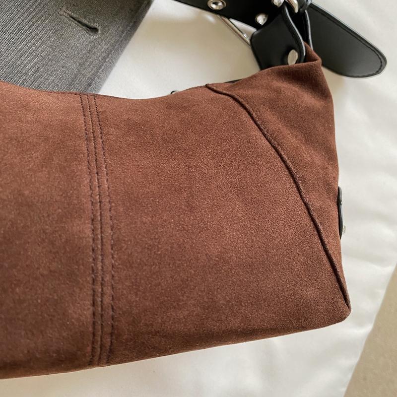 2026 Autumn Winter New Faux Suede ZIPPER Shoulder Bags High Capacity Solid Color Versatile The Single Design Women's Handbags