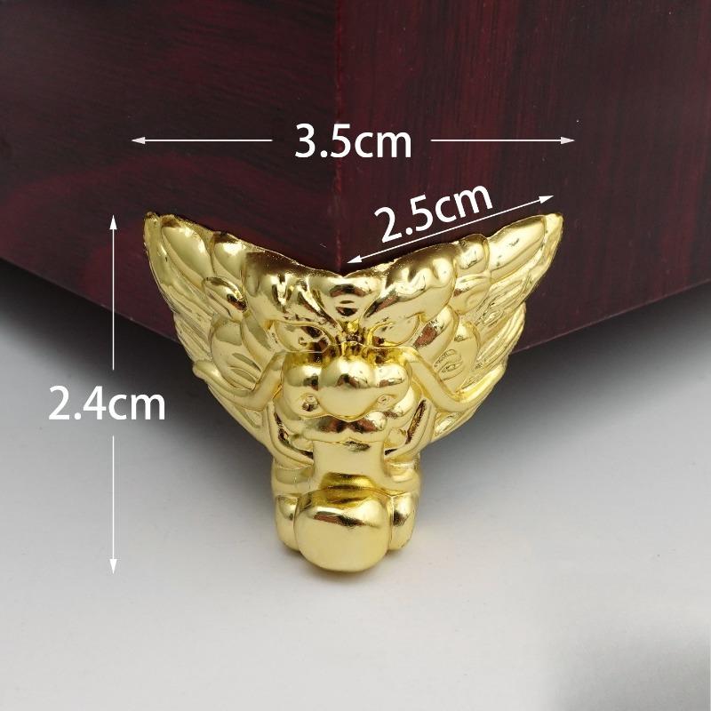 1PCS Antique Elephant Vintage Bronze Jewelry Chest Box Wooden Case Decorative Protection Feet Leg Plastic Material Decoration