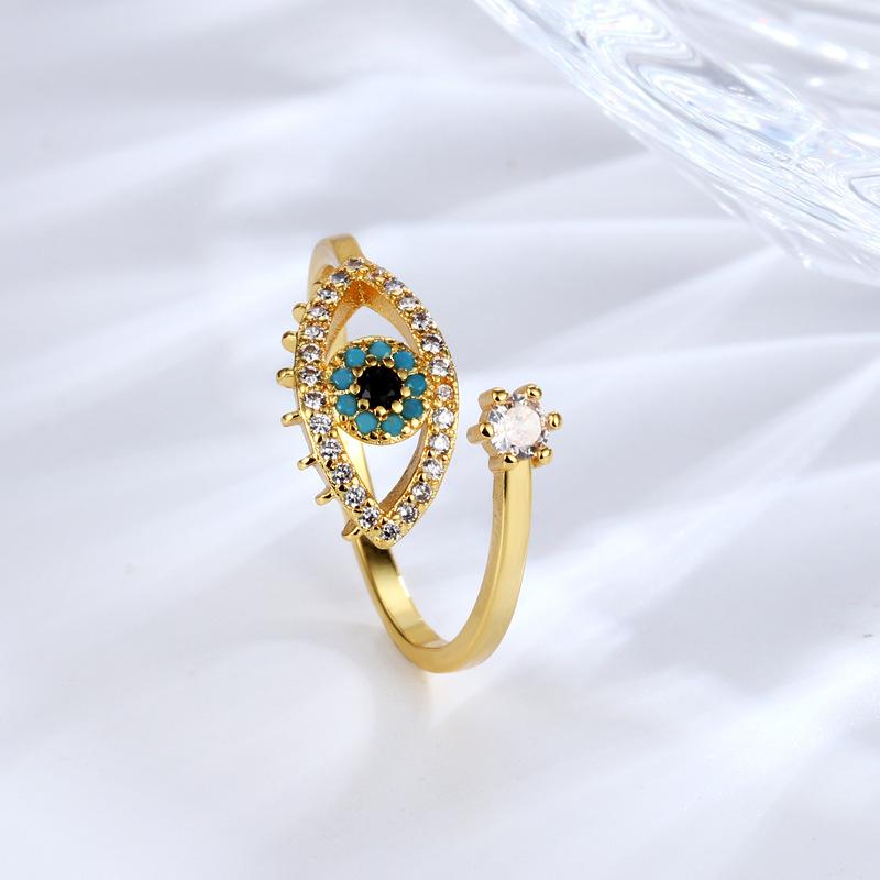 Devil s Eye Female Ring, Stylish Simple Blue Eye Finger Female Ring Jewelry Opening ring