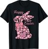 Happy Easter Pink Floral Chinoiseries Bunny Coquette Bow T-Shirt Unisex T-Shirt