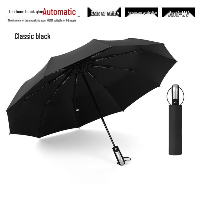 Stabiler winddichter automatischer Faltregenschirm für Männer und Frauen – Großer Sonnenschutz für jedes Wetter, anpassbar für Werbung