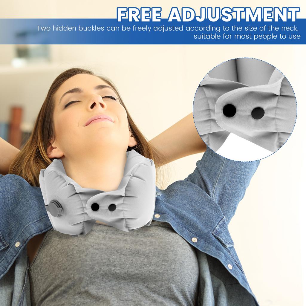 U-shaped Inflatable Neck Pillow Travel Light Portable Lazy Airplane Headrest Reduce Fatigue Office Sleep Pillow