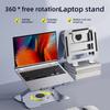 Foldable Laptop Stand Double Shaft Height Adjustment Cooling Laptops Risers 360Degree Rotating Base for Belows 17in Device