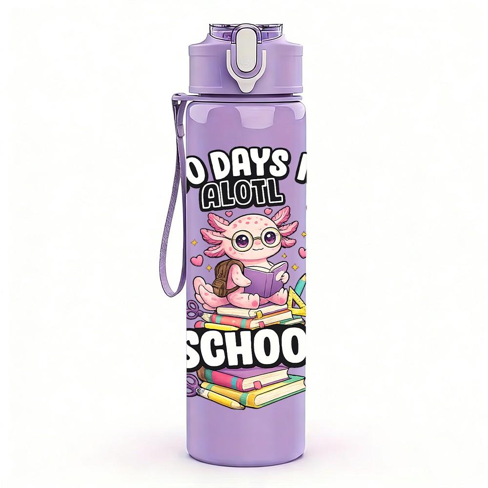 1PC Girls First Day Of School Quote 750ml Color Plastic Sports Water Bottle Leakproof Flip Straw Lid Suitable for Sports Office Home Use