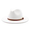 British Jazz Hat Men'S And Women'S Wool Hat Simple Felt Big Eave Hat Tide Flat Edge Hat
