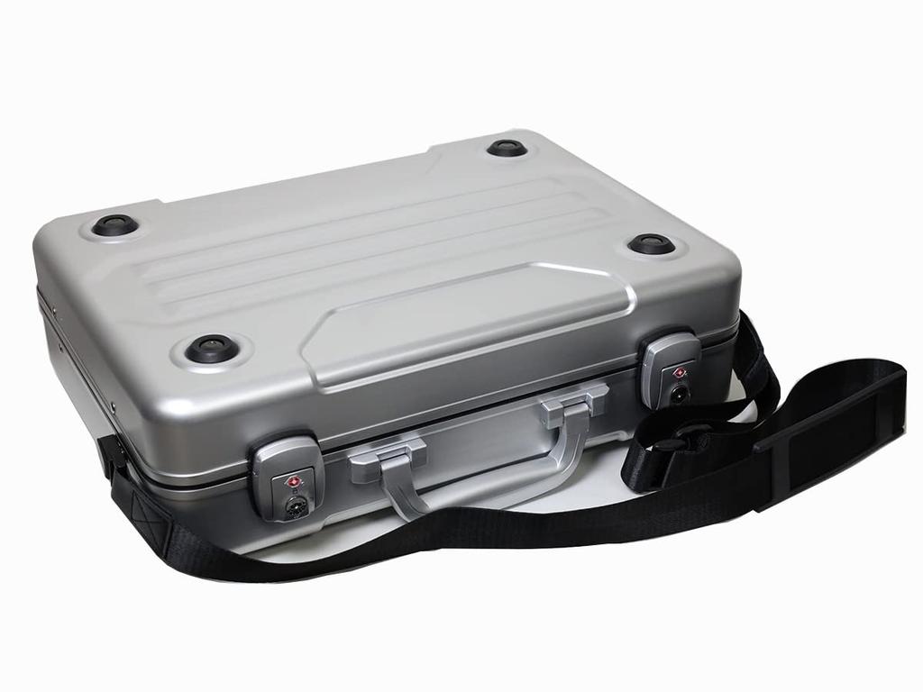 Aluminum Attache Case 42cm B4 Size Wide Width 12cm PC Storage Pocket Pen Holder TSA Lock Document Holder For Business Trips Overnight Use Quiet Auto