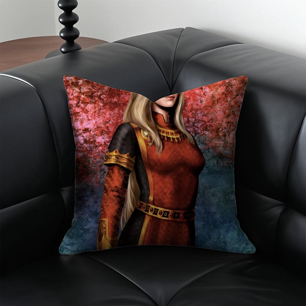 rRhaenys Targaryen Pillow TV Drama Cushion Cover Pillow Case Antidustmite Invisible zipper silky plush cushion
