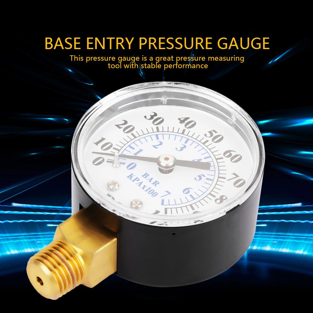 

0 100psi 0 7bar Pressure Gauge Manometer for Water Air Oil Dial Instrument Base Entry NPT 1 4