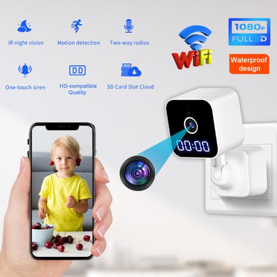 

1 комплект умной камеры 1080P ночного видения Plug-and-Play камеры безопасности с отслеживанием движения и двусторонней аудиосвязью для дома