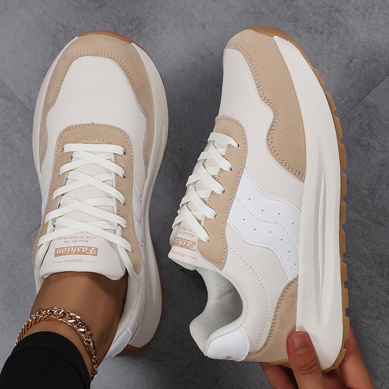 Women's Spring Autumn New Leather Sport Shoes Comfortable Breathable Casual Sneakers for Ladies