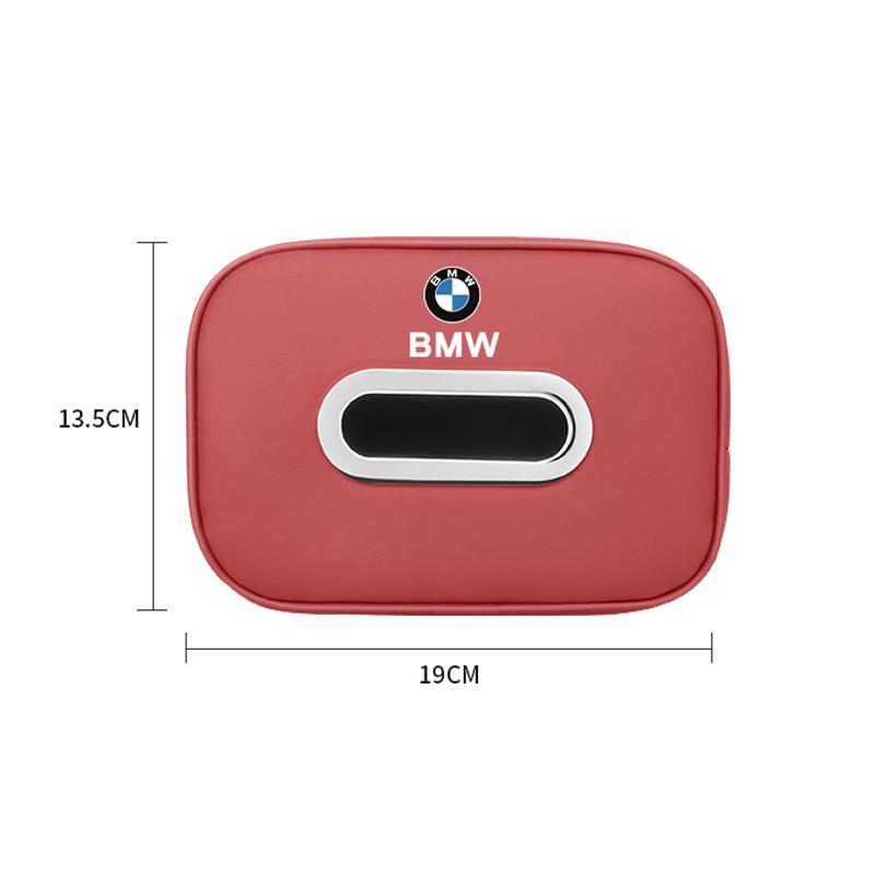 Car Tissue Box Holder Leather Car Armrest Napkin Case Sun Visor Backseat Bag For BMW F30 F10 X1 X2 X3 X4 E28 E90 F20 GT i4 M3 M5 NH8
