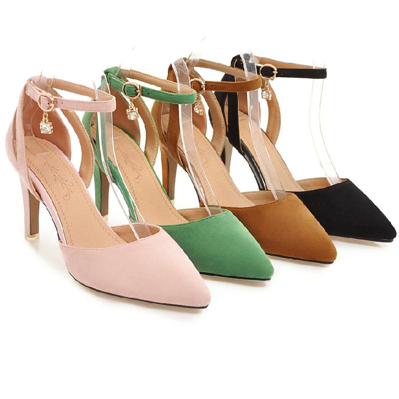 Klasické dámské lodičky na vysokém podpatku Módní elegantní pásek Špičatá špička Černé Zelené Růžové Boty na podpatku do kanceláře na párty na svatbu Dáma