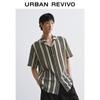 Men's Striped Woven Open-Front Casual Shirt