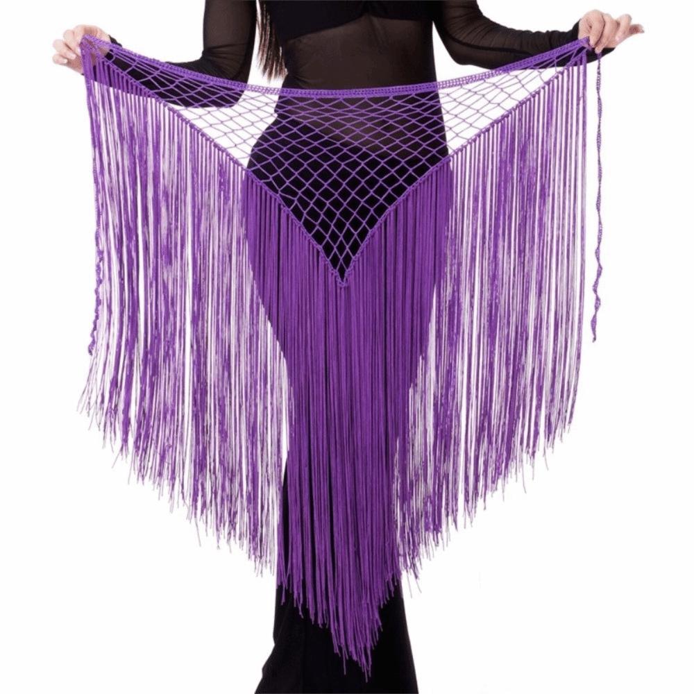 Hollow Dancing Waist Belt Long Tassel Belly Dance Waistband Sequin Waist Chain Dancer Accessories