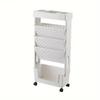 Scaffale Stretto Libreria Tavolo Scaffale con Ruote Laterali Rimovibile a Pavimento Libreria Multi Piano per Dormitorio con Ruote Accessori per la Casa