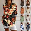 Damen Hemd mit Knöpfen Langarmhemden für Damen Druckgrafik Bluse Top