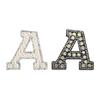 2pcs Iron On Patch Decorative Glitter Pearl Applique Rhinestone English Letter for Clothes Applique DIY Handmade Bag Hat Jeans