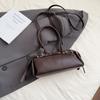 Elegant PU Handbag for Women Classic Barrel Shape Design with Dual Handles and Adjustable Shoulder Strap