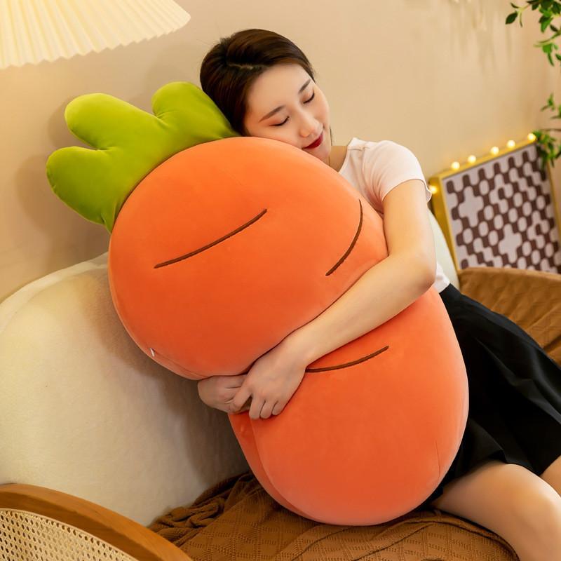Soft Carrot Plush Toy Cartoon Vegetable Stuffed Pillow Creative Fluffy Doll Pink/orange/yellow/red 28/40/60/80cm